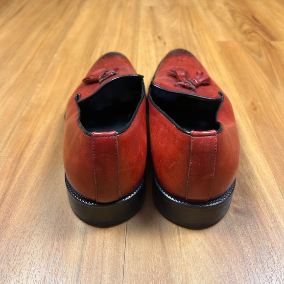 Vero Cuoio Made in Italy Men’s Burgundy Leather Tassel Loafers Size 40 - Picture 2 of 8